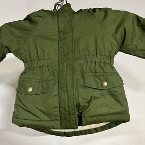Old Navy 12-18 months army green heavy coat worn 4 times